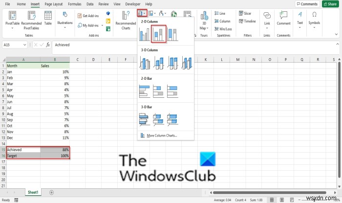 কিভাবে Excel এ একটি থার্মোমিটার চার্ট তৈরি করবেন 