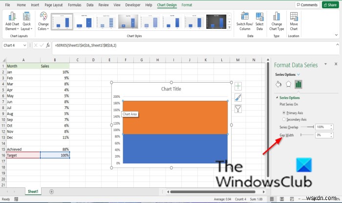 কিভাবে Excel এ একটি থার্মোমিটার চার্ট তৈরি করবেন 