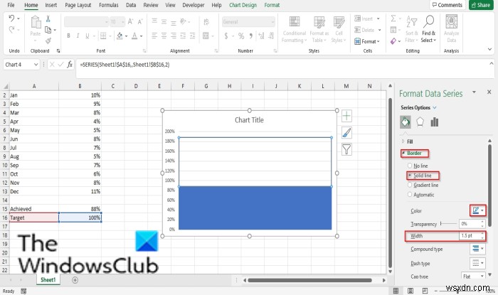 কিভাবে Excel এ একটি থার্মোমিটার চার্ট তৈরি করবেন 