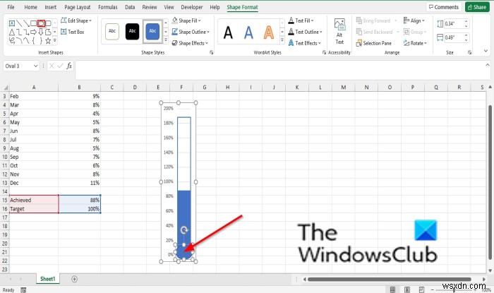 কিভাবে Excel এ একটি থার্মোমিটার চার্ট তৈরি করবেন 