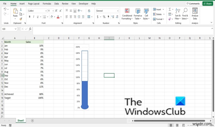 কিভাবে Excel এ একটি থার্মোমিটার চার্ট তৈরি করবেন 