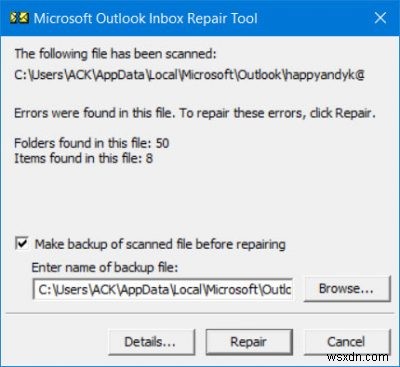 ত্রুটি 0x80070057 Outlook অফলাইন ঠিকানা বই ডাউনলোড হবে না 