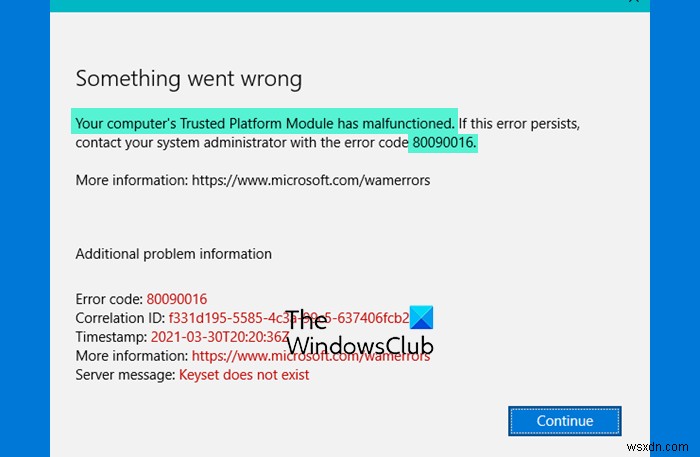 Microsoft Teams Error 80090016 ঠিক করুন 