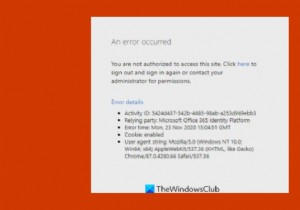 ঠিক করুন Office 365 এ সাইন ইন করার সময় আপনি এই সাইটের ত্রুটি অ্যাক্সেস করার জন্য অনুমোদিত নন 