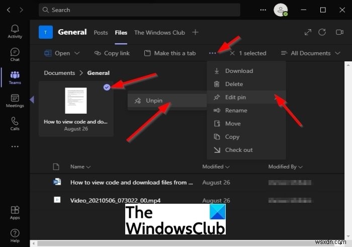 মাইক্রোসফ্ট টিমগুলিতে শীর্ষে কীভাবে একটি ফাইল পিন করবেন 
