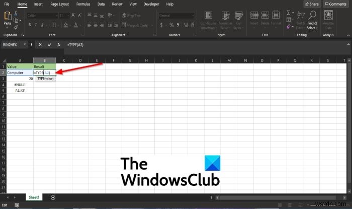 Microsoft Excel এ TYPE ফাংশন কিভাবে ব্যবহার করবেন