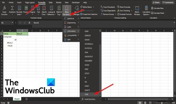 Microsoft Excel এ TYPE ফাংশন কিভাবে ব্যবহার করবেন