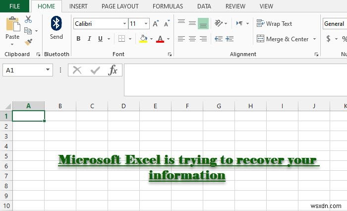 Microsoft Excel আপনার তথ্য পুনরুদ্ধার করার চেষ্টা করছে 