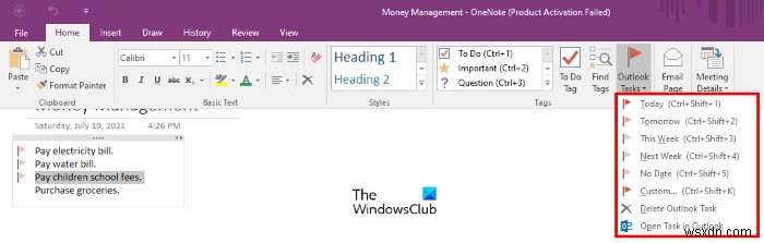 কিভাবে OneNote-এ Outlook টাস্ক তৈরি করবেন 