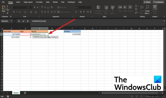 কিভাবে Microsoft Excel এ WORKDAY ফাংশন ব্যবহার করবেন 