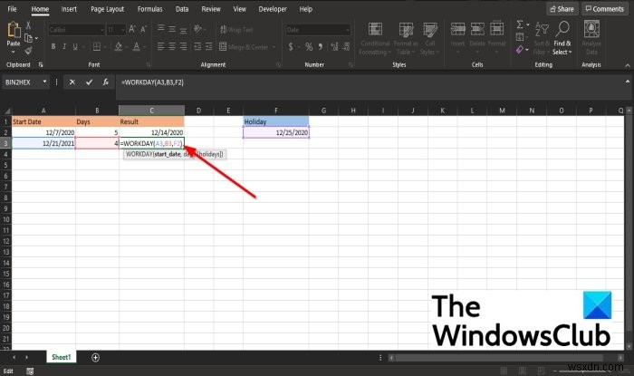 কিভাবে Microsoft Excel এ WORKDAY ফাংশন ব্যবহার করবেন 