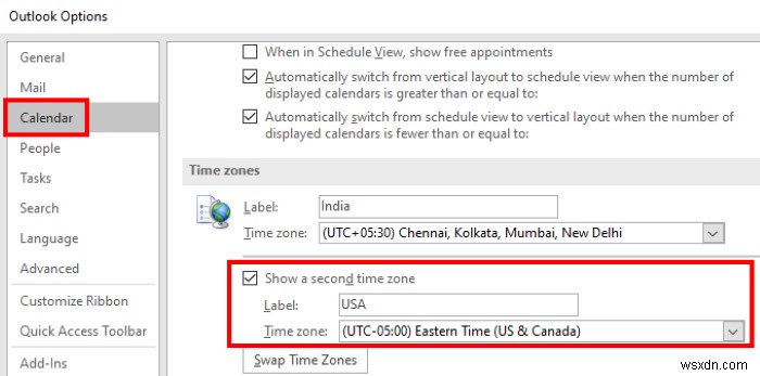 আউটলুক ক্যালেন্ডারে দুটি টাইম জোন কীভাবে প্রদর্শন করবেন 