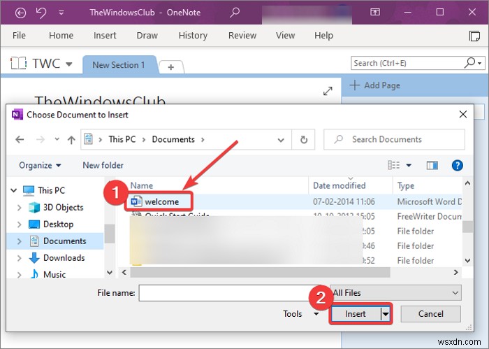 কীভাবে OneNote নোটে একটি ওয়ার্ড ডকুমেন্ট ঢোকাবেন