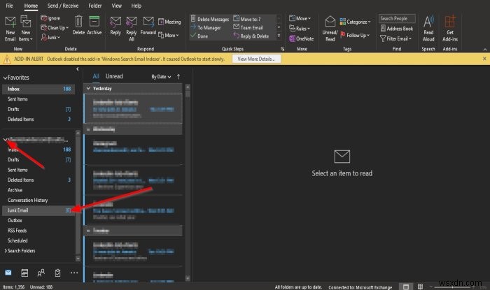 আউটলুকে জাঙ্ক ইমেল ফোল্ডারটি কীভাবে খালি করবেন 