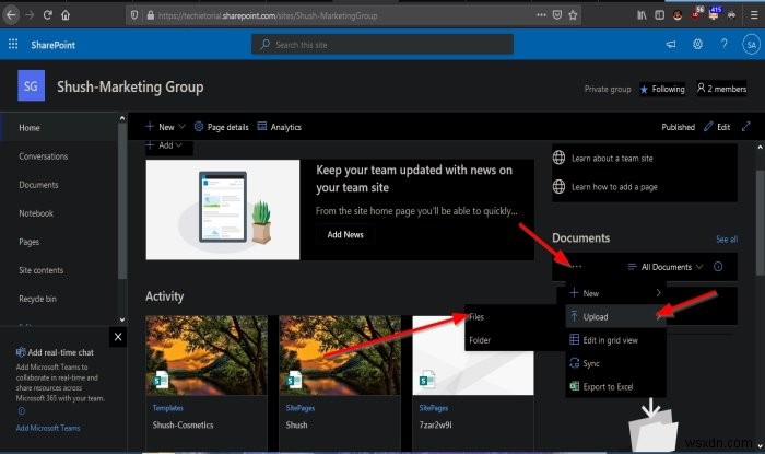 কিভাবে আপনার SharePoint সাইটে ডকুমেন্ট আপলোড করবেন