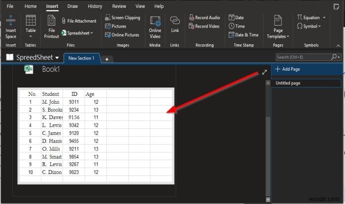 কীভাবে OneNote-এ এক্সেল স্প্রেডশীট ঢোকাবেন