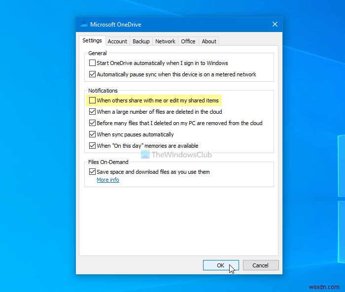 Windows 11/10-এ OneDrive শেয়ার্ড ফাইল বিজ্ঞপ্তিগুলি কীভাবে বন্ধ করবেন 