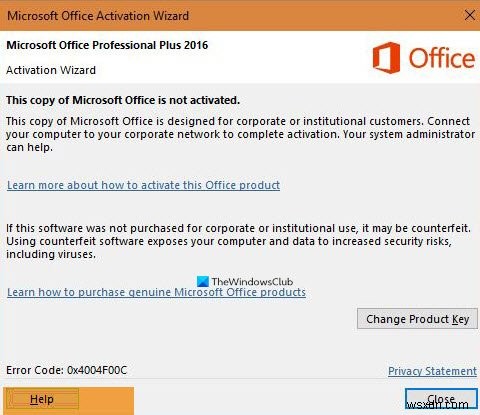 মাইক্রোসফট অফিস অ্যাক্টিভেশন ত্রুটি 0x4004F00C সহজ উপায় ঠিক করুন 