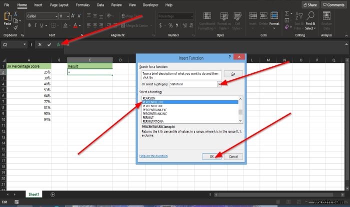 Microsoft Excel এ Percentile.Exc ফাংশন কিভাবে ব্যবহার করবেন 