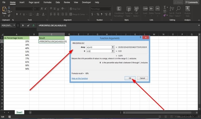 Microsoft Excel এ Percentile.Exc ফাংশন কিভাবে ব্যবহার করবেন 