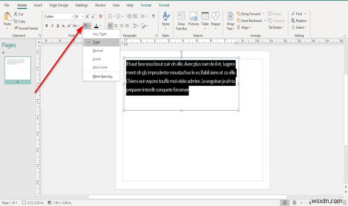 Microsoft Publisher-এ ক্যারেক্টার, লাইন বা প্যারাগ্রাফ স্পেসিং টুল ব্যবহার করে স্পেসিং কীভাবে পরিবর্তন করবেন