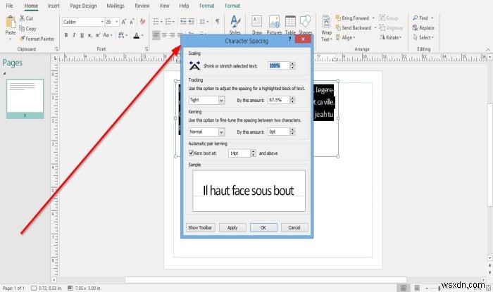 Microsoft Publisher-এ ক্যারেক্টার, লাইন বা প্যারাগ্রাফ স্পেসিং টুল ব্যবহার করে স্পেসিং কীভাবে পরিবর্তন করবেন