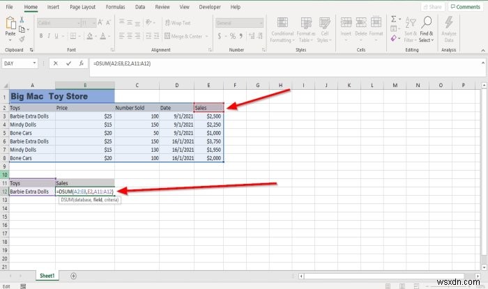 কিভাবে Microsoft Excel এ DSUM ফাংশন ব্যবহার করবেন