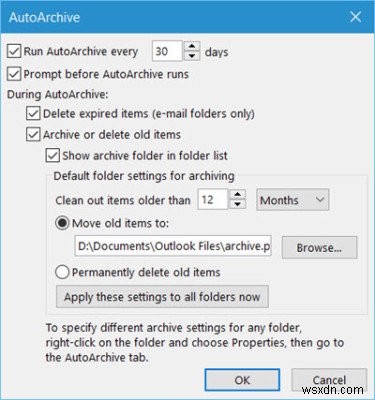 Windows 11/10-এ Microsoft Outlook-এ আপনার পুরানো আইটেমগুলি স্বয়ংক্রিয়ভাবে সংরক্ষণ করুন 