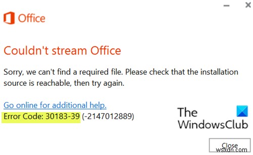 Windows 10-এ Microsoft Office এরর কোড 30029-4, 30029-1011, 30094-1011, 30183-39, 30088-4 ঠিক করুন 