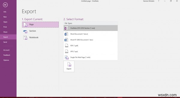 কিভাবে OneNote ফাইল, নোট, নোটবুক বিভিন্ন ফরম্যাটে রপ্তানি করবেন 