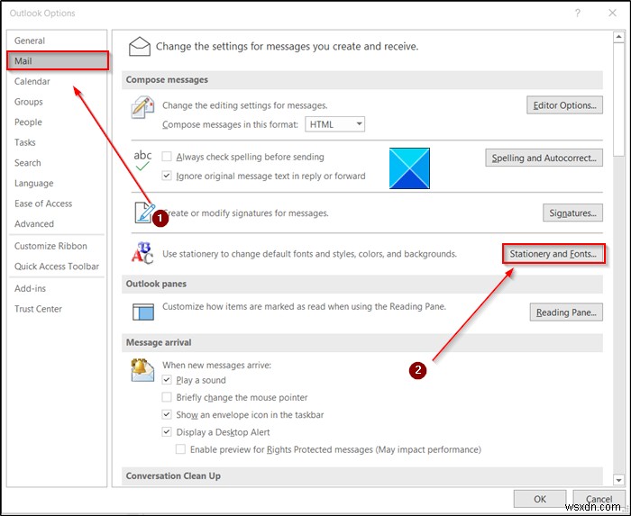 Windows 10-এ Outlook-এ ইমেলের উত্তর দেওয়ার সময় ফন্টের আকার পরিবর্তন হয় 