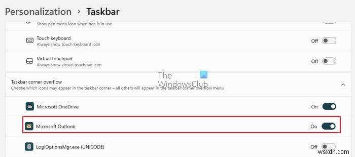 আউটলুক নতুন ইমেল খামের আইকন টাস্কবারে দেখা যাচ্ছে না 