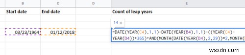 কিভাবে Excel এ দুটি তারিখের মধ্যে লিপ ইয়ারের সংখ্যা গণনা করা যায় 