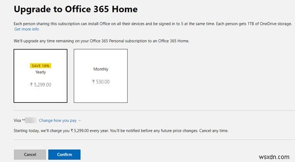 কিভাবে Office 365 সাবস্ক্রিপশন প্ল্যান পরিবর্তন করবেন – ব্যক্তিগত থেকে বাড়িতে এবং তদ্বিপরীত 