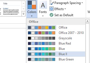 কাস্টমাইজ করুন, থিমের রঙ পরিবর্তন করুন, মাইক্রোসফ্ট অফিসে ডিফল্ট ফন্ট