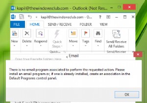 আউটলুকে অনুরোধকৃত ক্রিয়া ত্রুটি সম্পাদন করার জন্য কোনো ইমেল প্রোগ্রাম যুক্ত নেই 