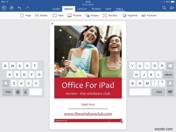 আইপ্যাডের জন্য মাইক্রোসফ্ট অফিসের পর্যালোচনা