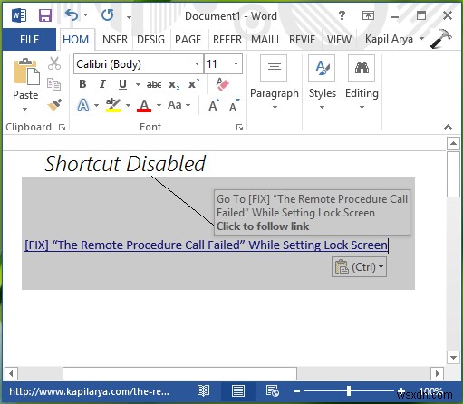 Word-এ হাইপারলিঙ্ক খুলতে Ctrl+Click শর্টকাট সক্রিয় বা নিষ্ক্রিয় করুন 