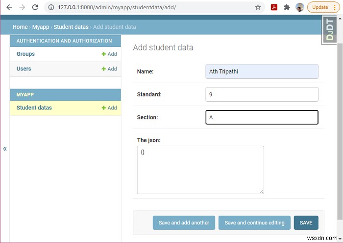 জ্যাঙ্গো মডেলগুলিতে JSON ক্ষেত্র যুক্ত করা হচ্ছে 