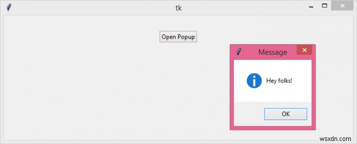 Tkinter/Python এ একটি পপআপ ডায়ালগ কিভাবে পাবেন? 