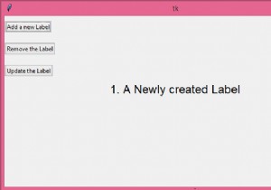 কিভাবে গতিশীলভাবে একটি Tkinter উইন্ডোতে লেবেল যোগ/সরানো/আপডেট করবেন? 