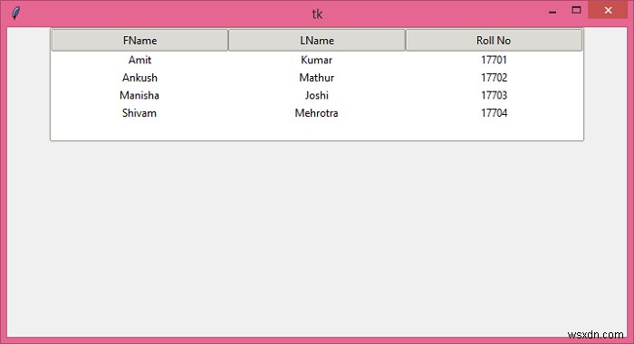 Tkinter এ একটি টেবিলে ডেটা দেখানোর সেরা উপায় কি? 