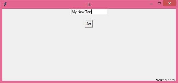 Tkinter-এ একটি বোতাম ব্যবহার করে  এন্ট্রি  উইজেটের পাঠ্য/মান/কন্টেন্ট কীভাবে সেট করবেন? 