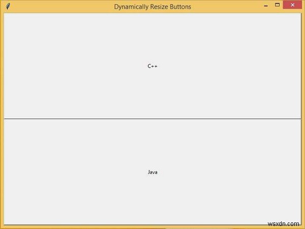 Tkinter ব্যবহার করে একটি উইন্ডোর আকার পরিবর্তন করার সময় গতিশীলভাবে বোতামের আকার পরিবর্তন করুন 
