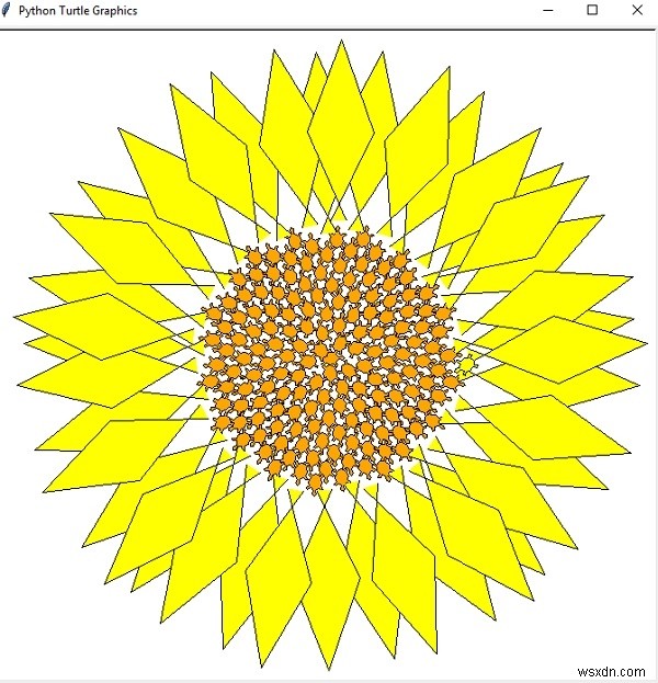 পাইথনে Phyllotaxis প্যাটার্ন? 