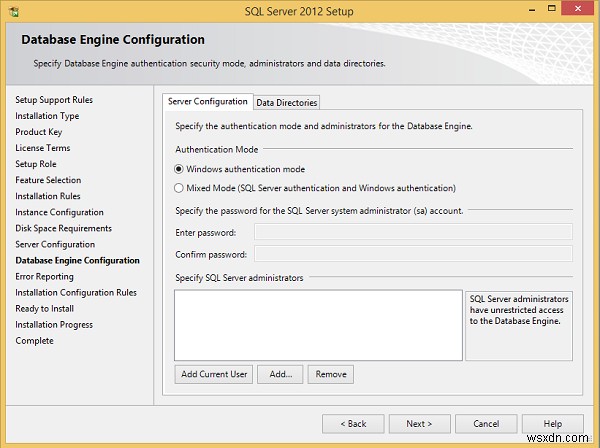 MS SQL সার্ভার ইনস্টল করার জন্য নির্দেশাবলী 