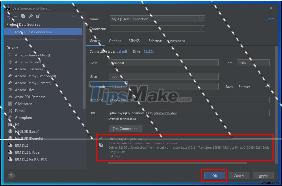 IntelliJ-এ MySQL সার্ভারের সাথে কিভাবে সংযোগ করতে হয় তার নির্দেশাবলী 