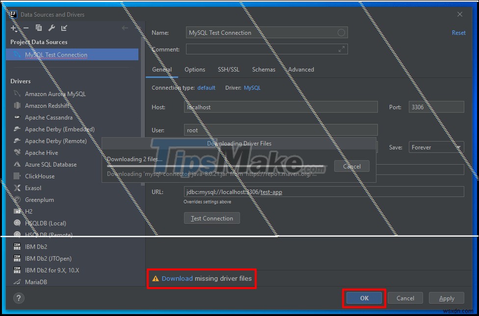 IntelliJ-এ MySQL সার্ভারের সাথে কিভাবে সংযোগ করতে হয় তার নির্দেশাবলী 