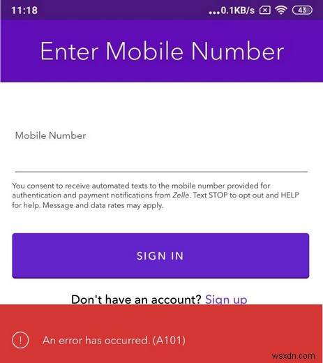 কীভাবে Zelle সাইন-ইন ত্রুটির সমস্যা সমাধান করবেন:A101 