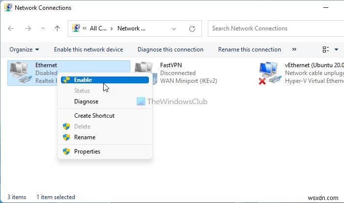 নেটওয়ার্ক অ্যাডাপ্টার Windows 11/10 এ কাজ করছে না
